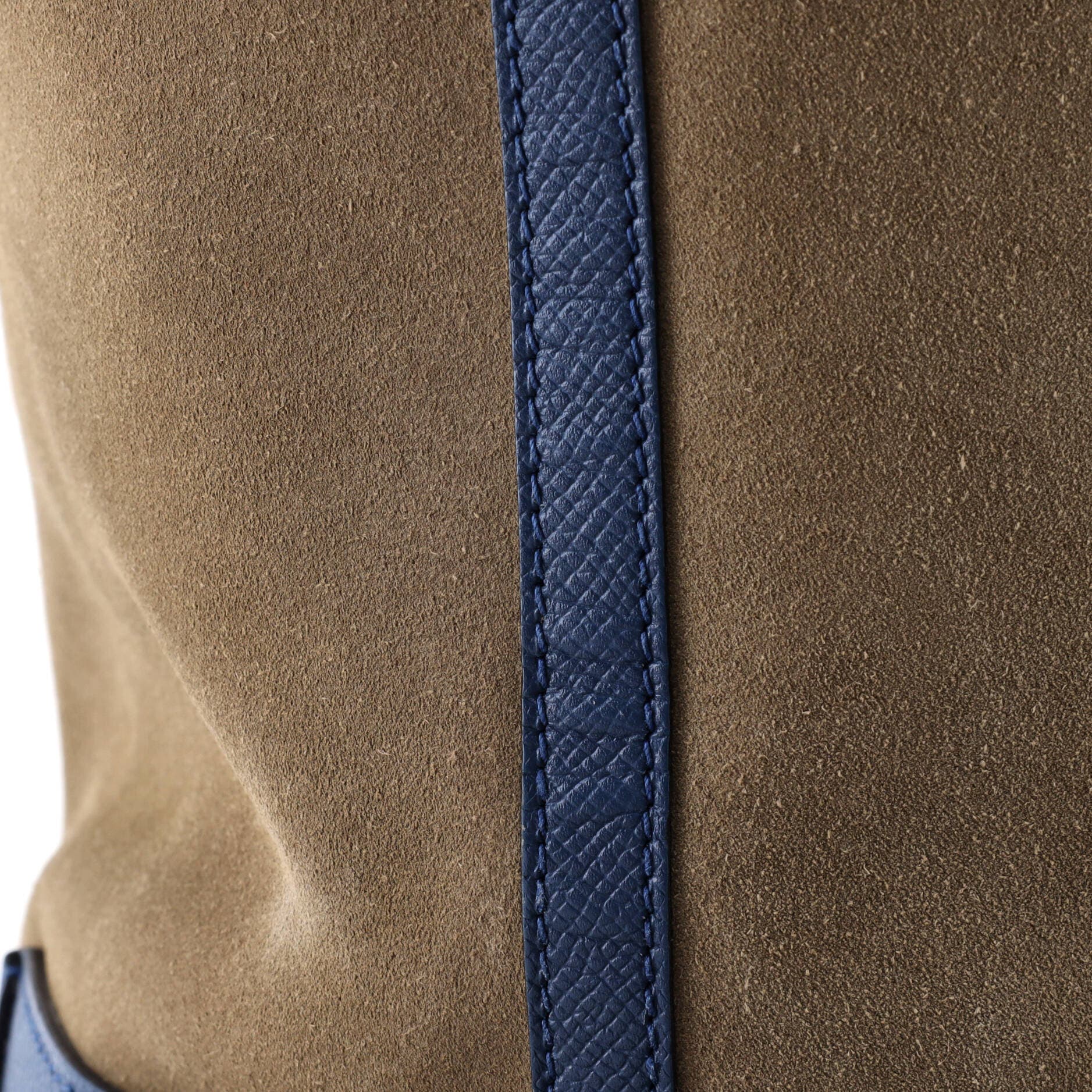 Pre-Owned Hermes Maxibox Cabas Doblis Suede with Epsom 36, Alternate, color, Bleu Brighton