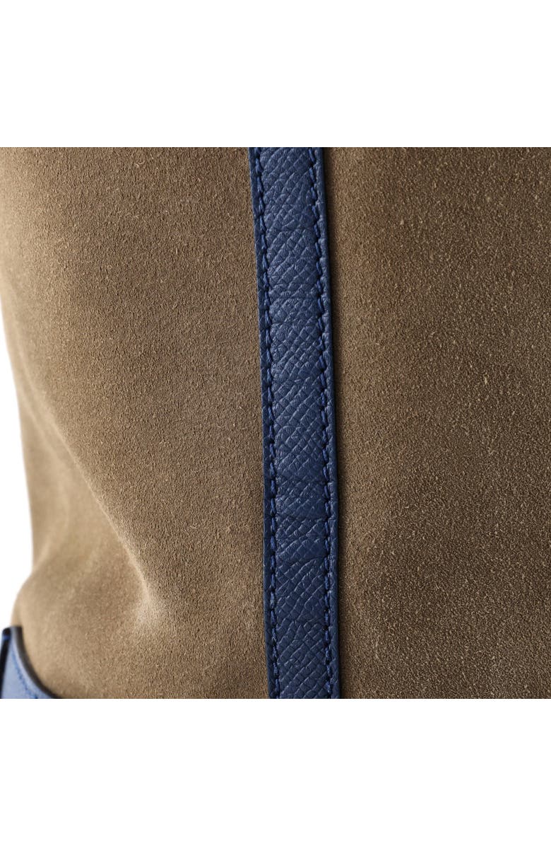 Pre-Owned Hermes Maxibox Cabas Doblis Suede with Epsom 36, Alternate, color, Bleu Brighton