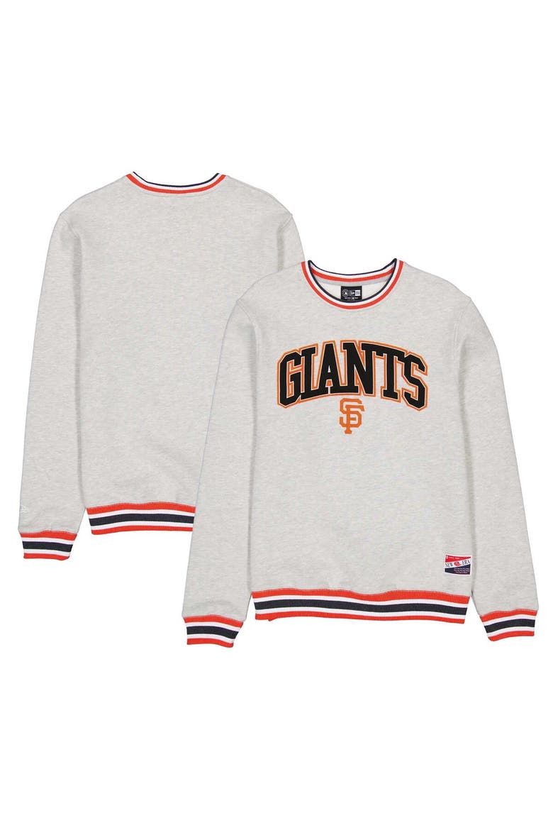 Men's New Era Heather Gray San Francisco Giants Throwback Classic Pullover Sweatshirt, Alternate, color, Heather Gray