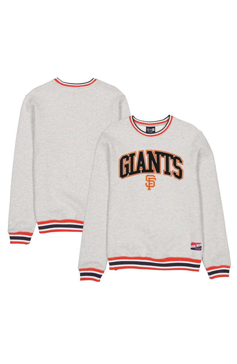 New Era Men's New Era Heather Gray San Francisco Giants Throwback Classic Pullover Sweatshirt, Alternate, color, 