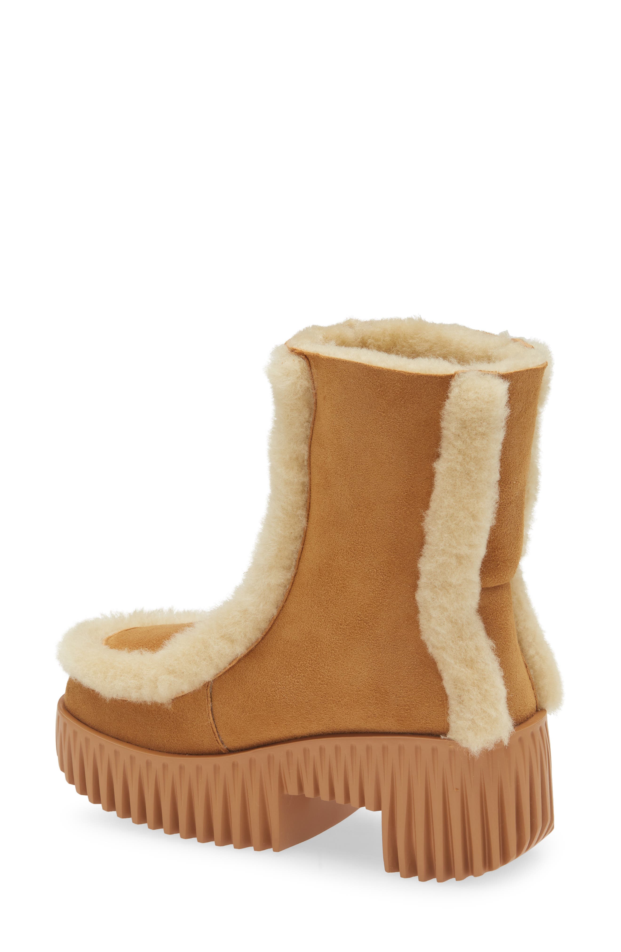 4CCCCEES Plia Fero Genuine Shearling Platform Bootie, Alternate, color, Camel