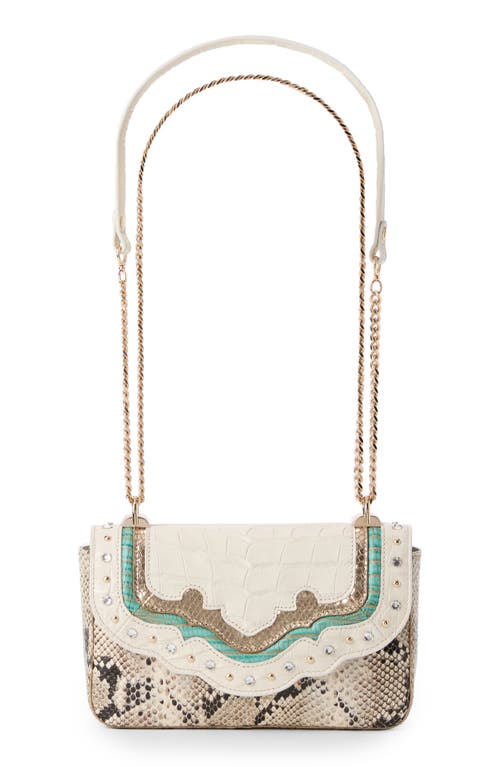 Brahmin Rosa Croc Embossed Leather Convertible Crossbody Bag