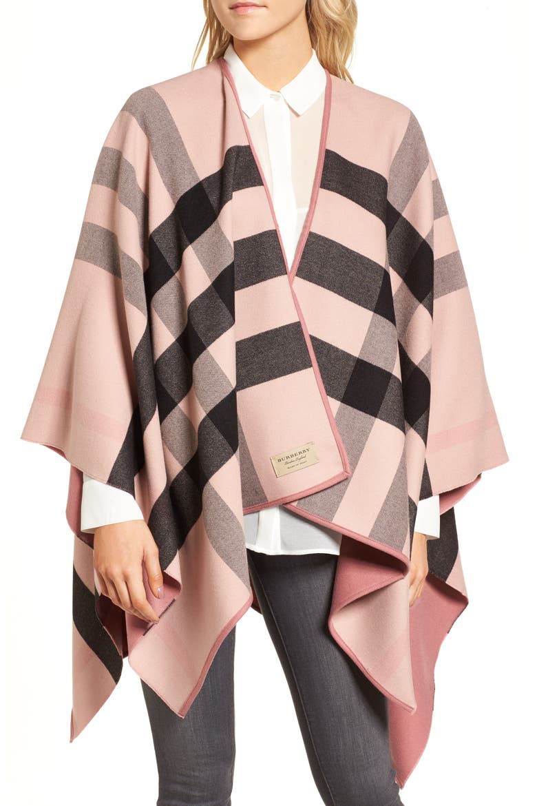 Merino Wool Reversible Wrap, Alternate, color, ASH ROSE
