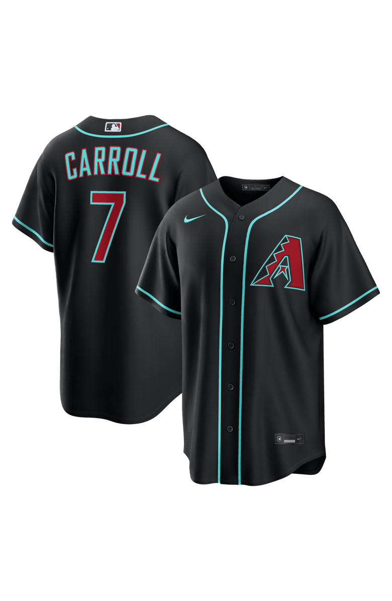 Nike Men's Nike Corbin Carroll Black Arizona Diamondbacks Alternate Replica Jersey, Main, color, Black