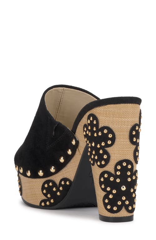 Jessica Simpson Shelbie Black Suede Platform High Heel Slide Sandals In Black