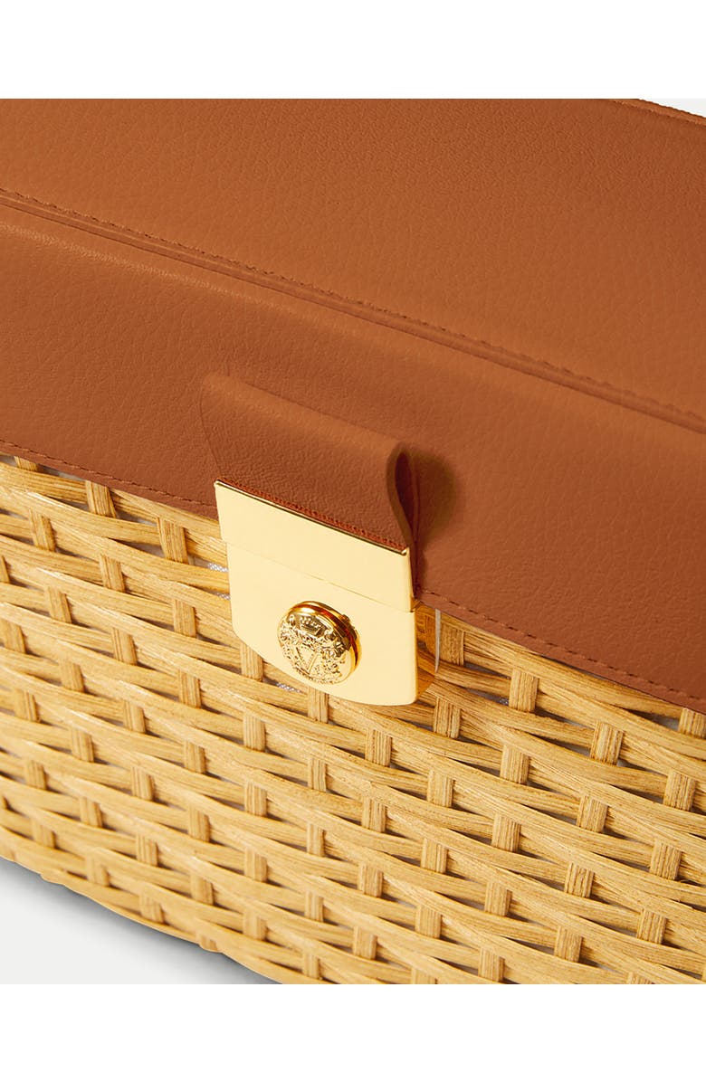 Veronica Beard Lock Rattan Box Bag, Alternate, color, Natural Wicker/ Hazelwood