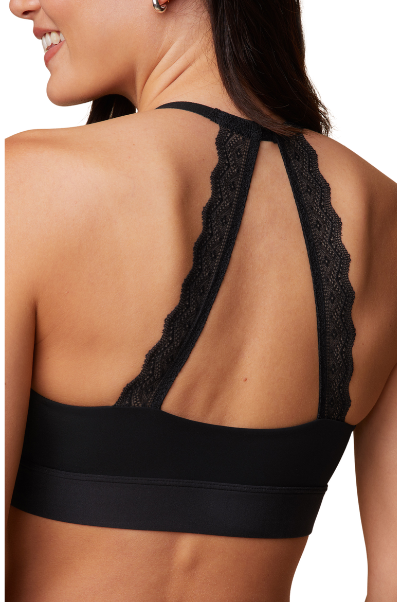 Bliss Lace Halterneck Bralette, Alternate, color, Black