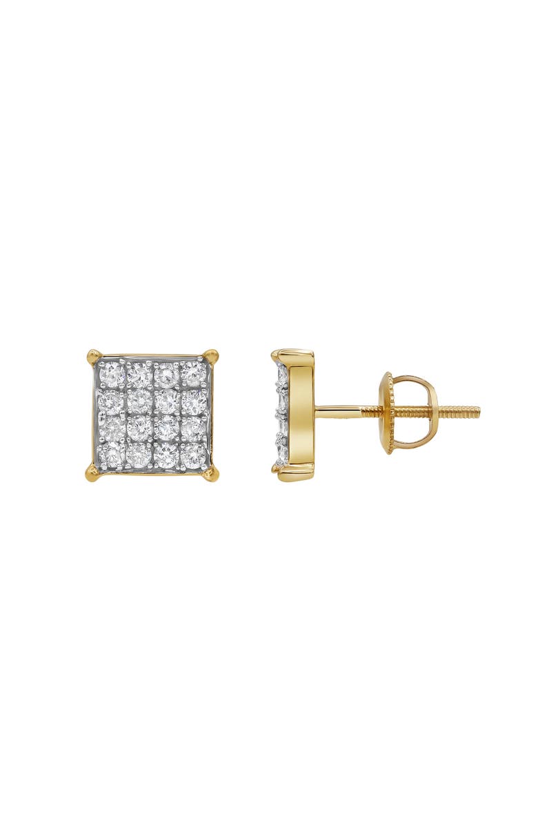LuvMyJewelry Square Prism 14K Yellow Gold Diamond Earrings - 0.43ct., Main, color, 14K Yellow Gold