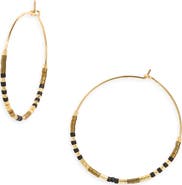 Nordstrom Bead Accent Hoop Earrings