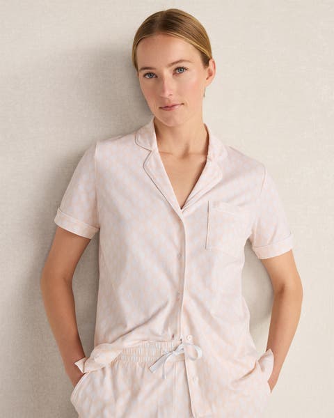 Organic Cotton Jersey Medallion Foulard Pajama Top