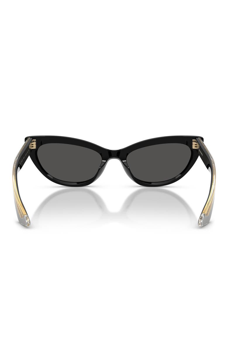 53mm Khaite Cat Eye Sunglasses, Alternate, color, BLACK / GREY