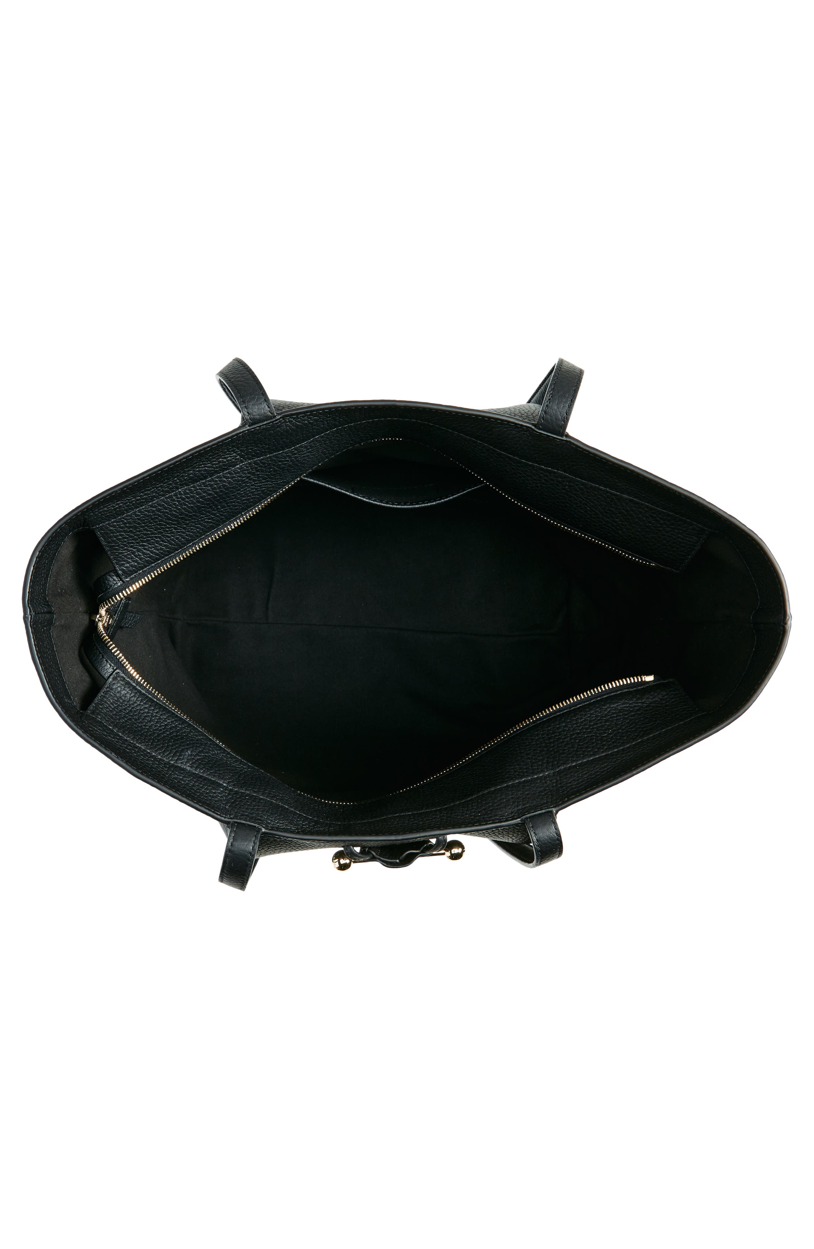 Strathberry Osette Leather Shopper, Alternate, color, Black