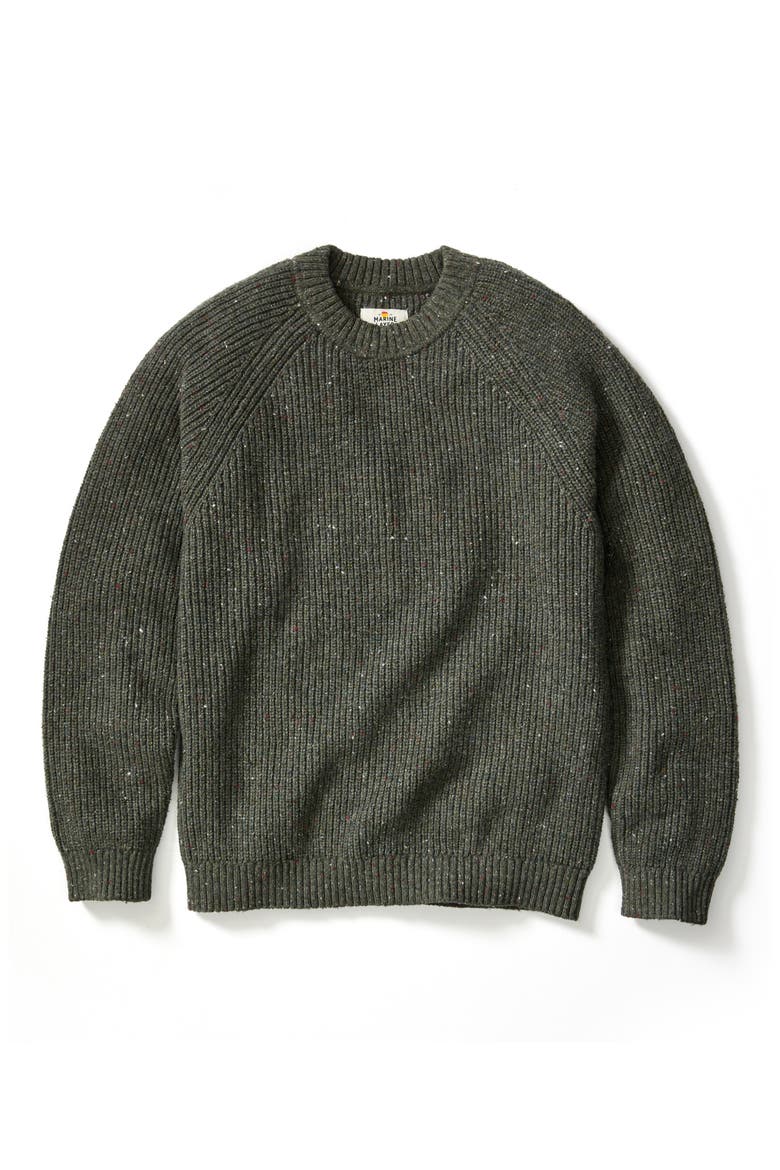 Inverness Rib Crewneck Sweater, Alternate, color, GREEN GABLES NEPS