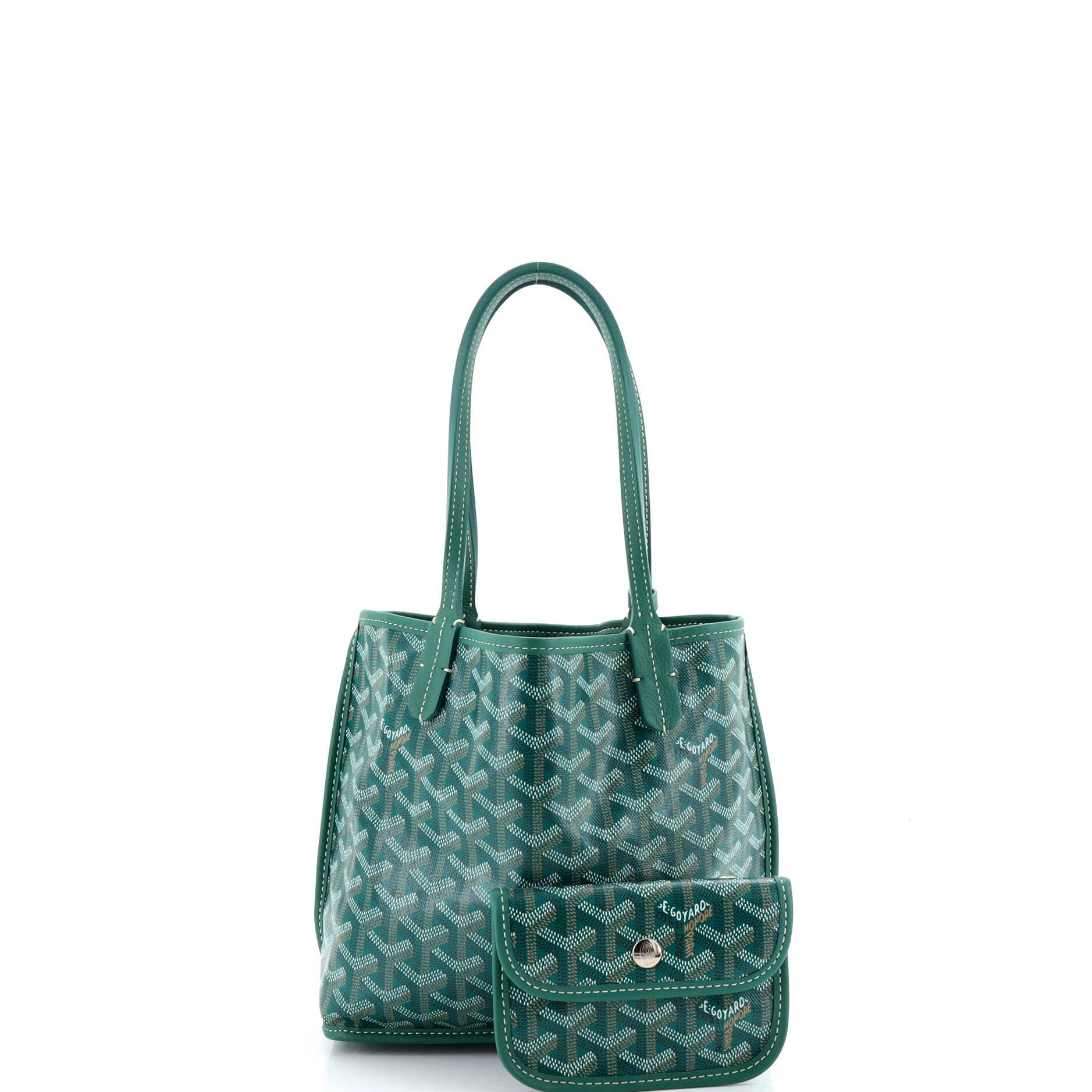 Pre-Owned Goyard Anjou Reversible Tote Coated Canvas Mini, Alternate, color, Green