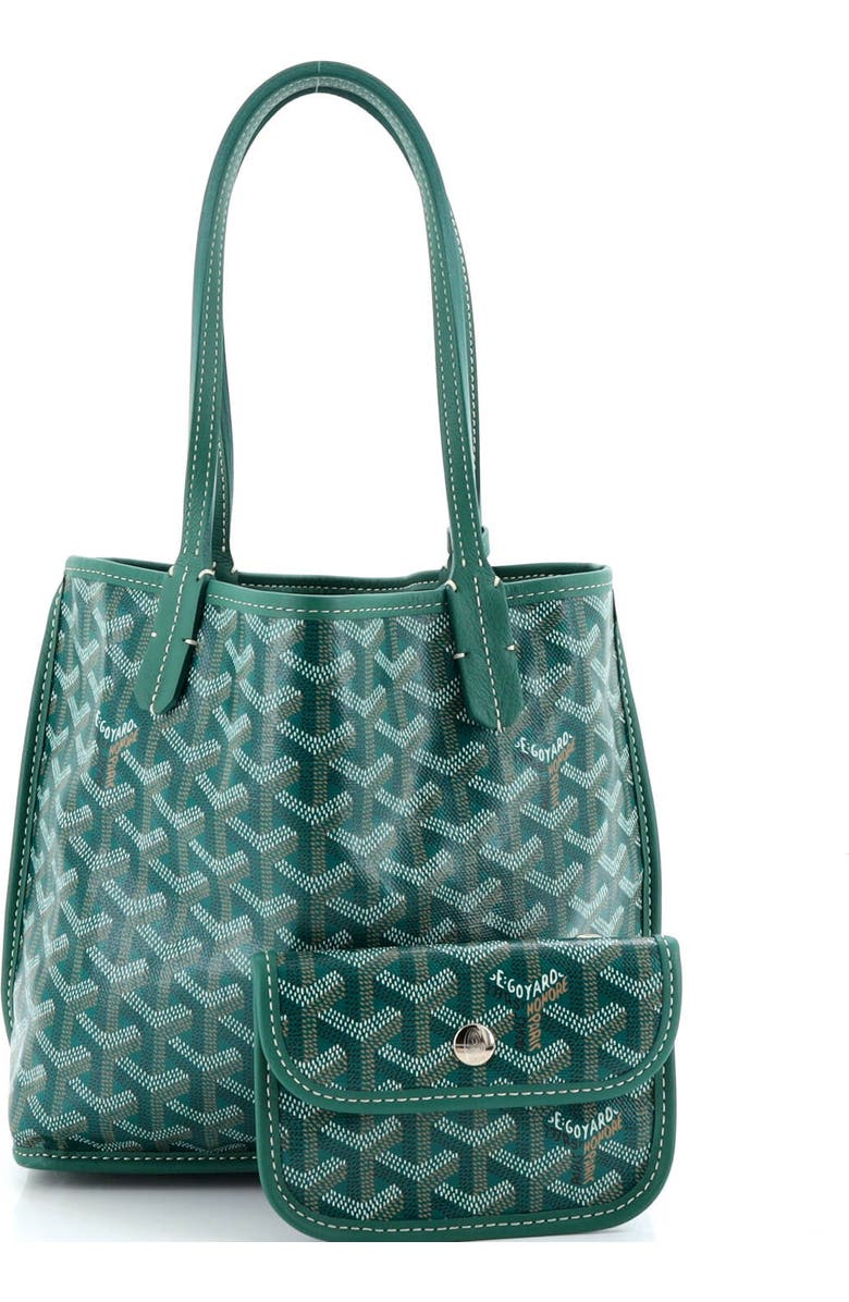 Pre-Owned Goyard Anjou Reversible Tote Coated Canvas Mini, Alternate, color, Green