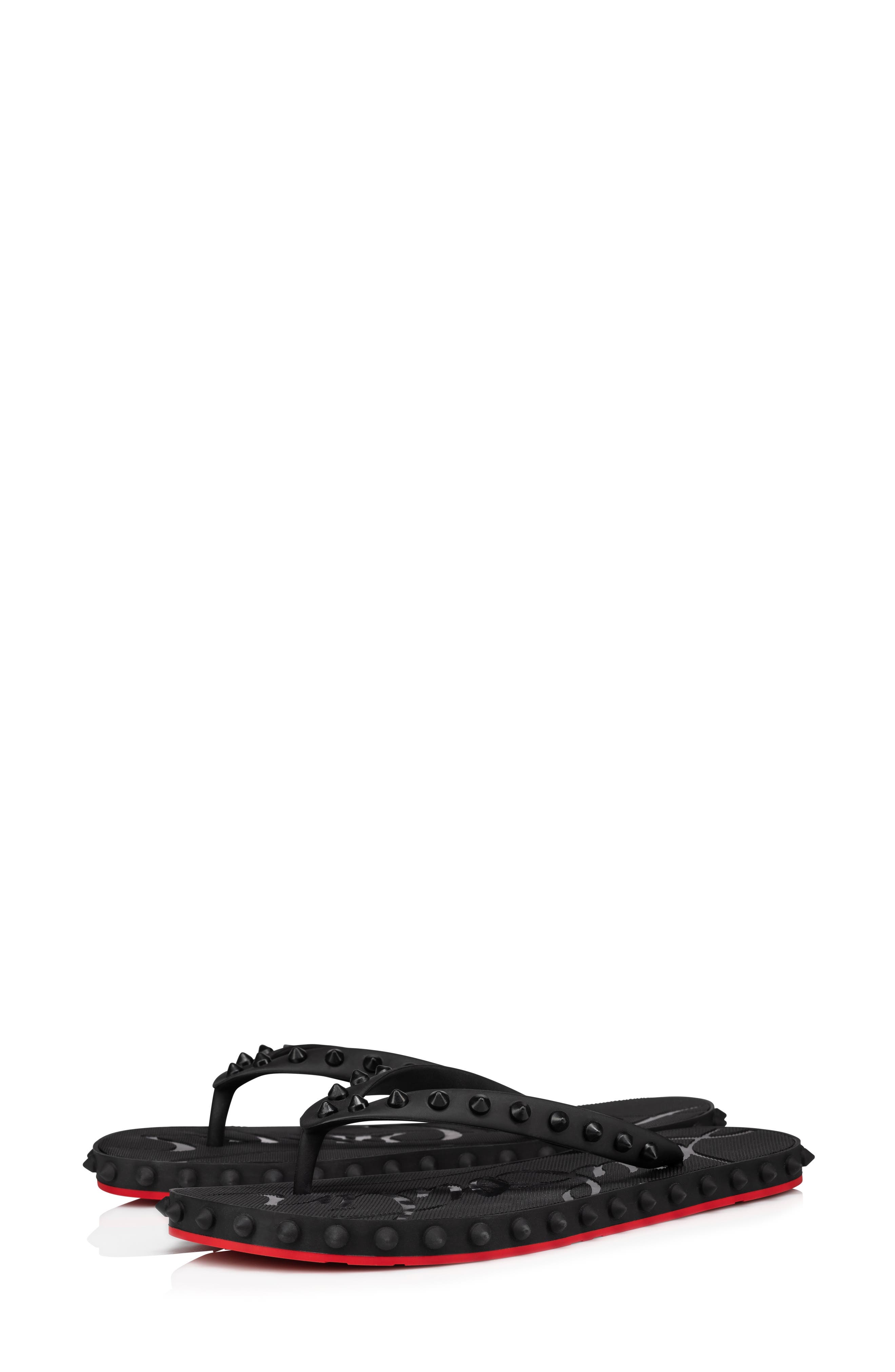 Christian Louboutin Super Loubi Flip Flop, Main, color, Black