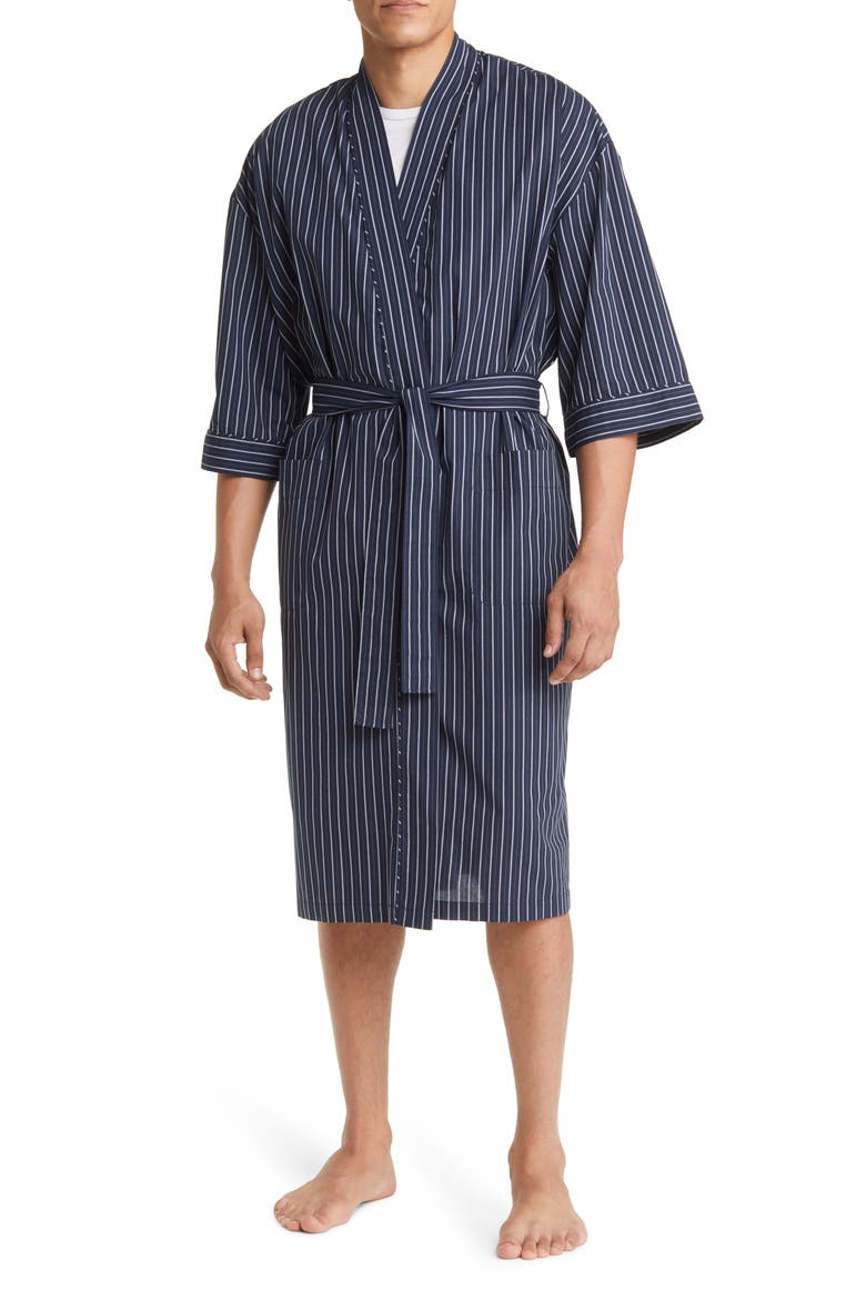 Sunset Blues Stripe Robe, Main, color, DARK NAVY