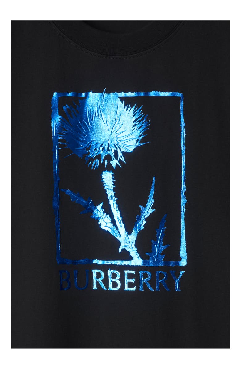Burberry Thistle Cotton T-shirt, Alternate, color, Black