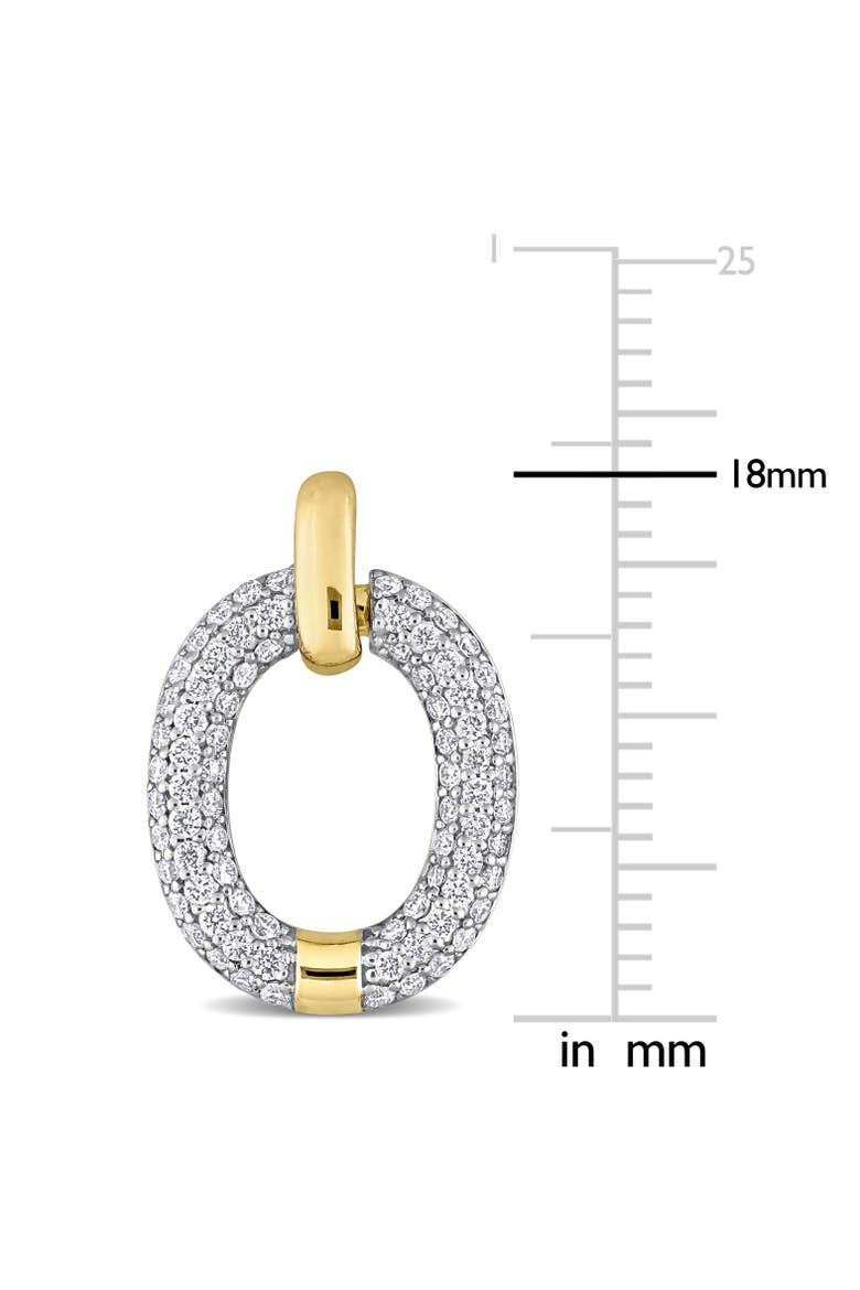 3/4 CTW Diamond Oval Circle Earrings 14k Gold, Alternate, color, 14k Gold