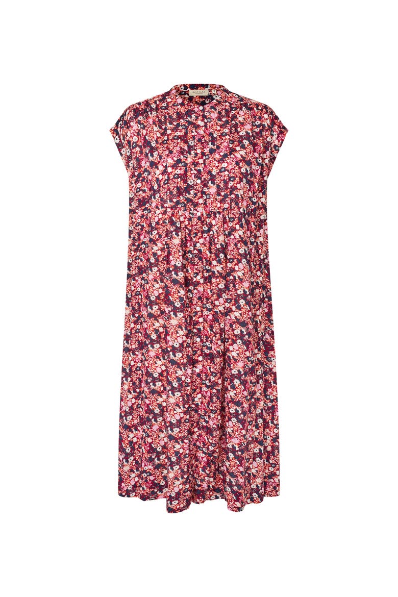 Manylifa Floral Draped Shirt Dress, Alternate, color, Beet Red
