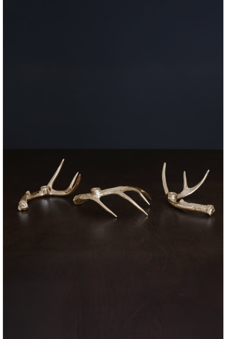 WESTERN Antler Candlestick Set of 3, Alternate, color, Gold