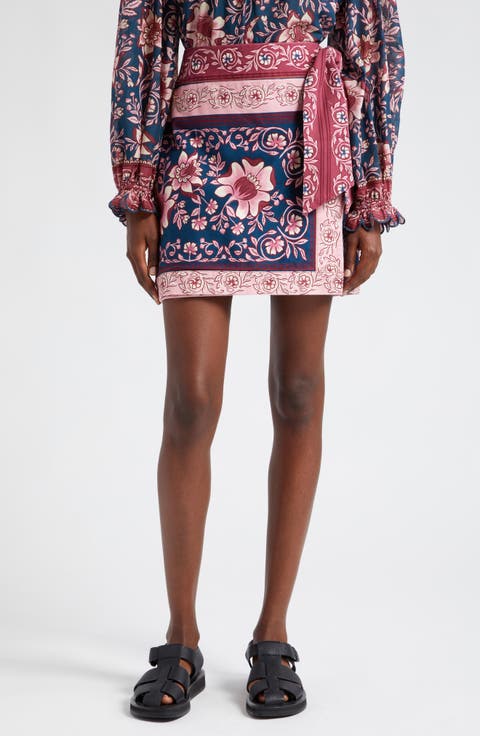 Ainika Charm Overlapped Denim Miniskirt