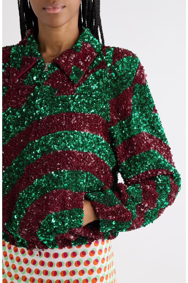 Abstract Sequin Jacket, Alternate, color, BURGUNDY
