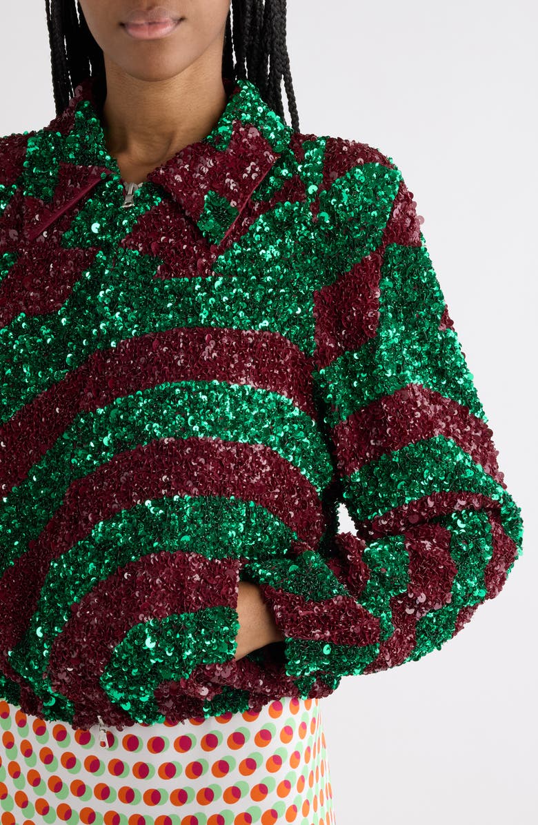 Dries Van Noten Abstract Sequin Jacket, Alternate, color, Burgundy