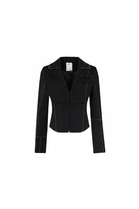 Free Heaven Stitch Detail Corset Blazer