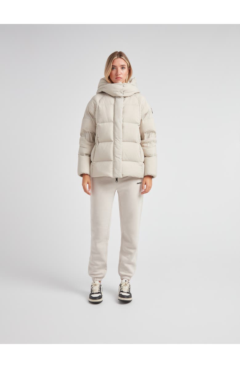 JACK1T Cloud Prime Hooded Down Jacket, Alternate, color, Stone/Sage