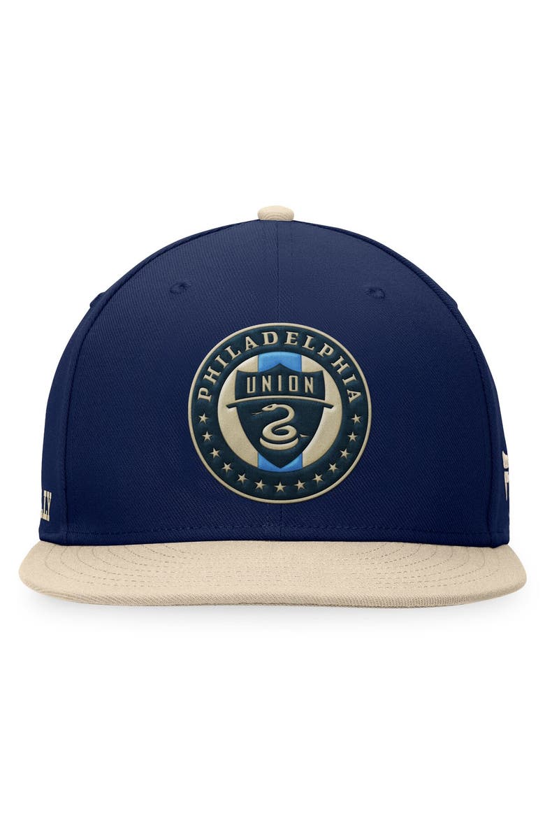 Men's Fanatics Branded Navy/Gold Philadelphia Union Downtown Snapback Hat, Alternate, color, Navy
