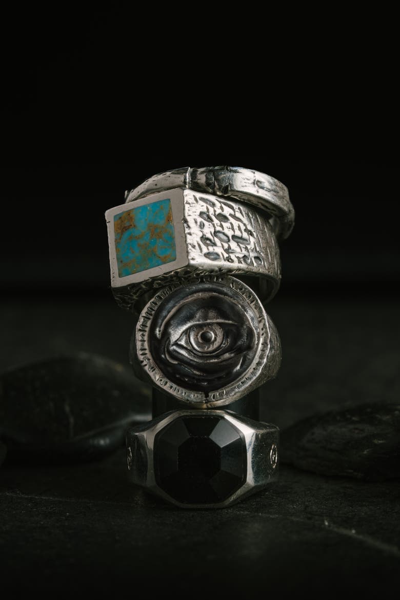 Rustic Turquoise Silver Ring, Alternate, color, Turquoise