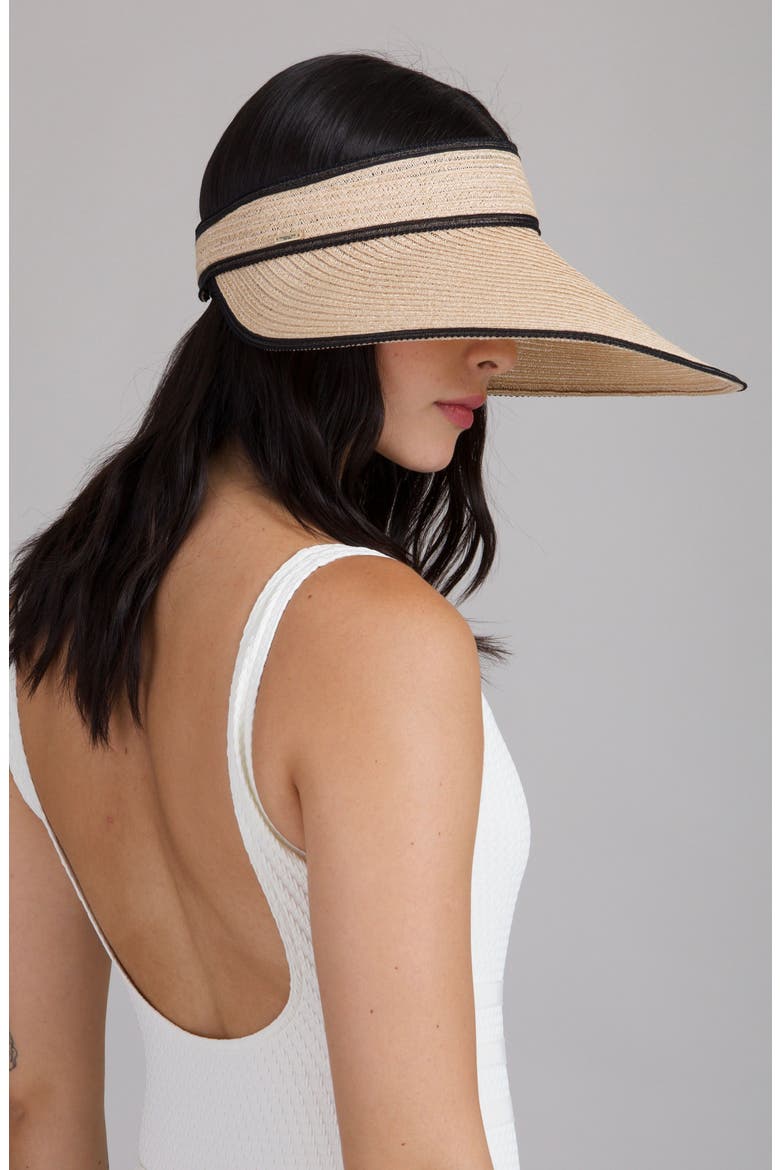 Trixie Packable Straw Visor, Alternate, color, CAMEL/ BLACK