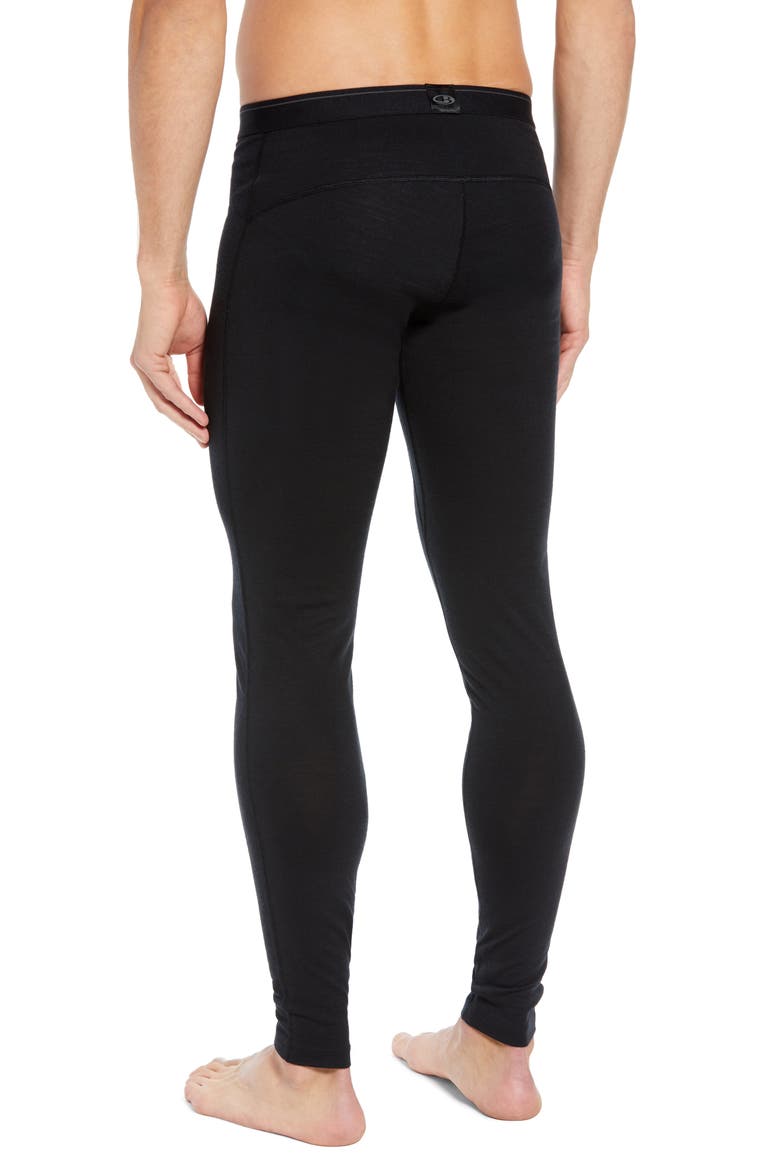 Oasis Slim Wool Jersey Base Layer Leggings, Alternate, color, BLACK