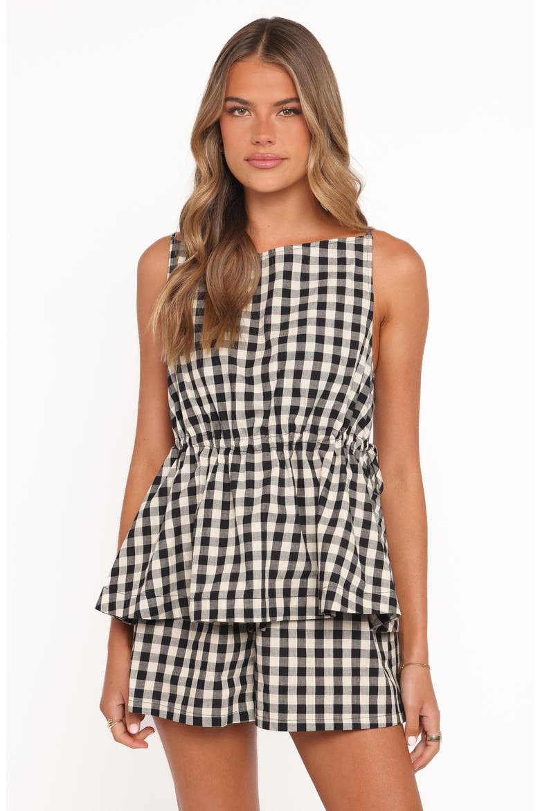 Rory Gingham Cotton Shorts, Alternate, color, BLACK GINGHAM