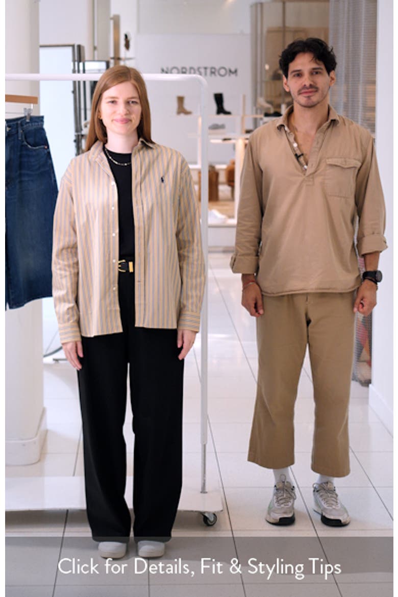 Relaxed Fit Stripe Button-Up Shirt video