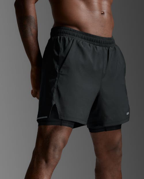 2xu Aero Mesh 2-in-1 5 Inch Short In Black