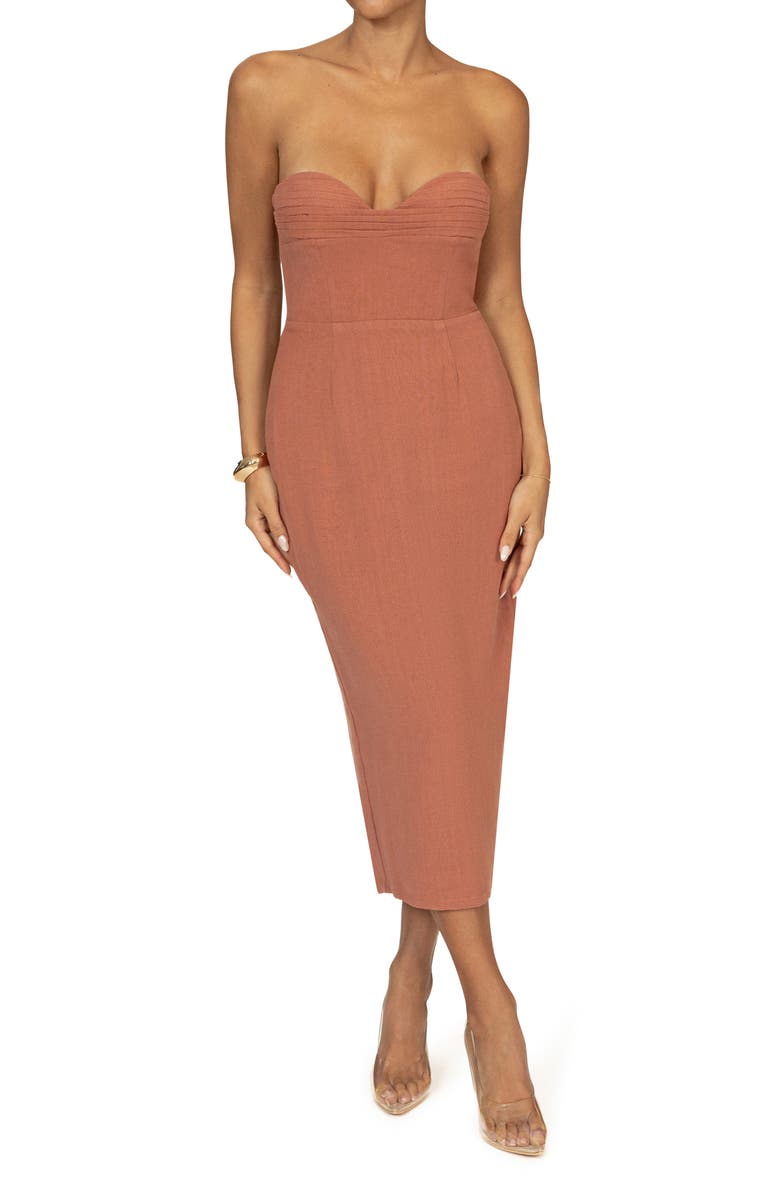 JLUXLABEL Private Retreat Sheath Midi Dress, Alternate, color, 