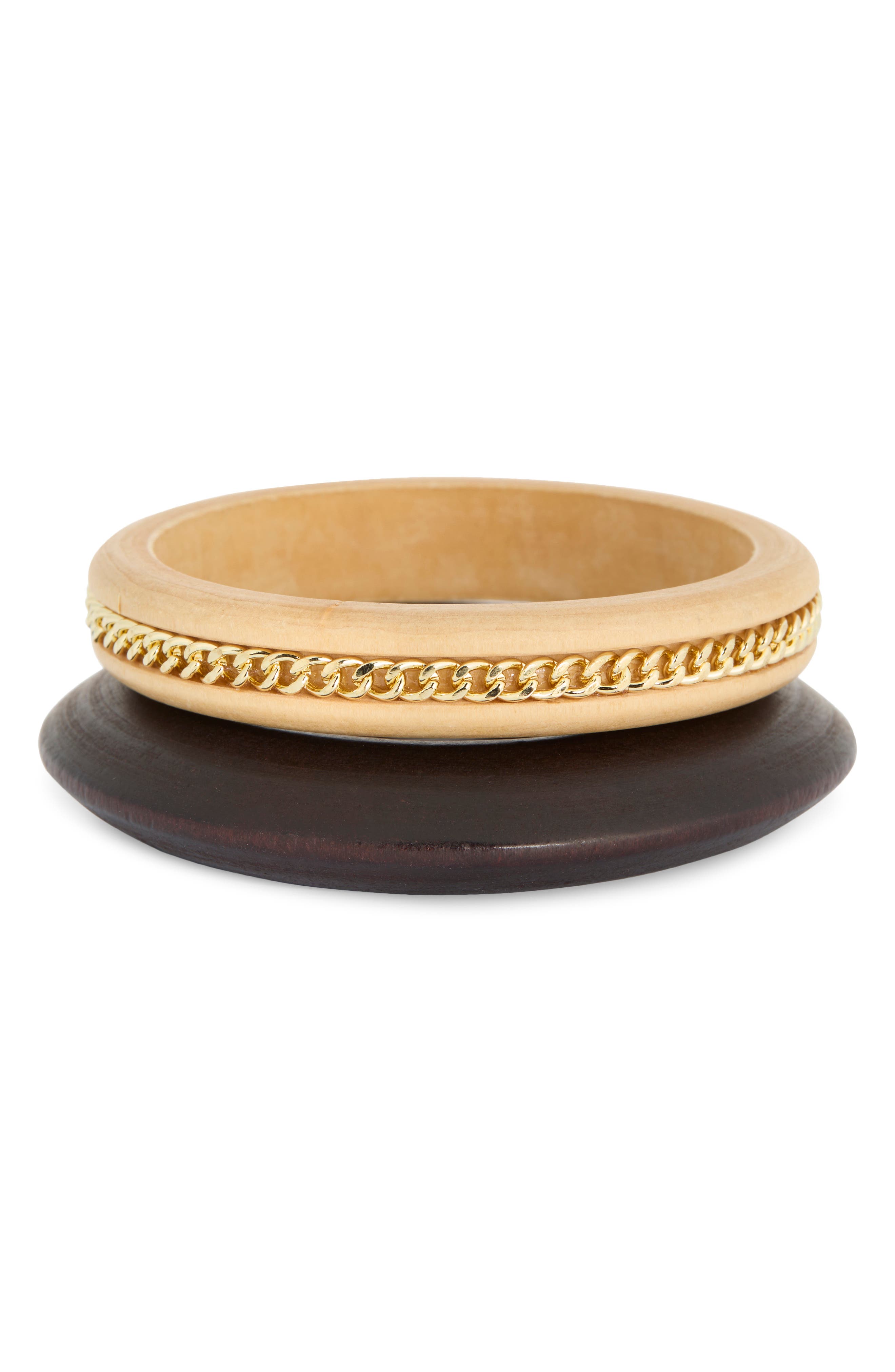 Leith Set Of 2 Wood Bangles