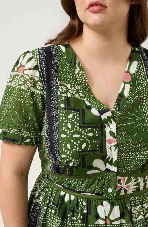 Estelle Ethereal Print Maxi Dress In Green