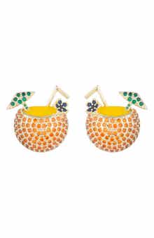 EYE CANDY LOS ANGELES Cubic Zirconia Tropical Drink Stud Earrings