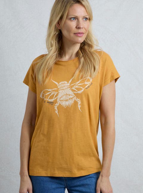 Fern Bee Front Print Graphic T-Shirt