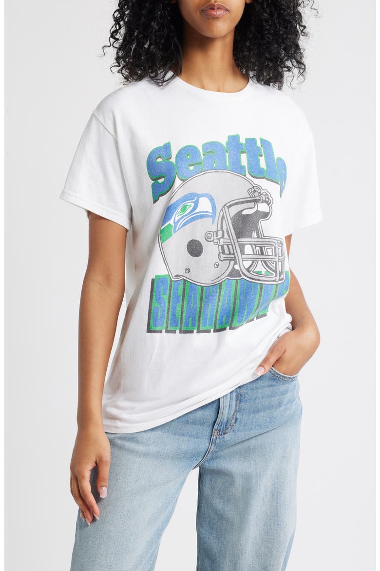 Seattle Seahawks Helmet Cotton Graphic T-Shirt, Main, color, WHITE