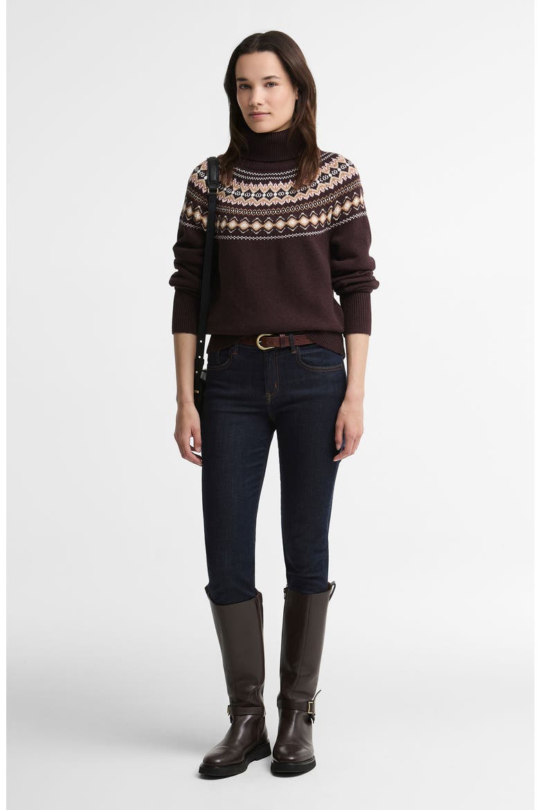 Darwen Fair Isle Turtleneck Sweater, Alternate, color, SEAL BROWN