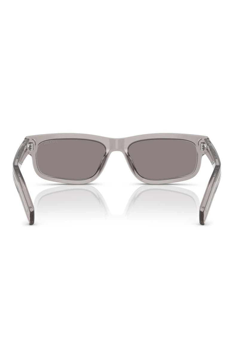 57mm Rectangular Sunglasses, Alternate, color, HEMATITE / GREY