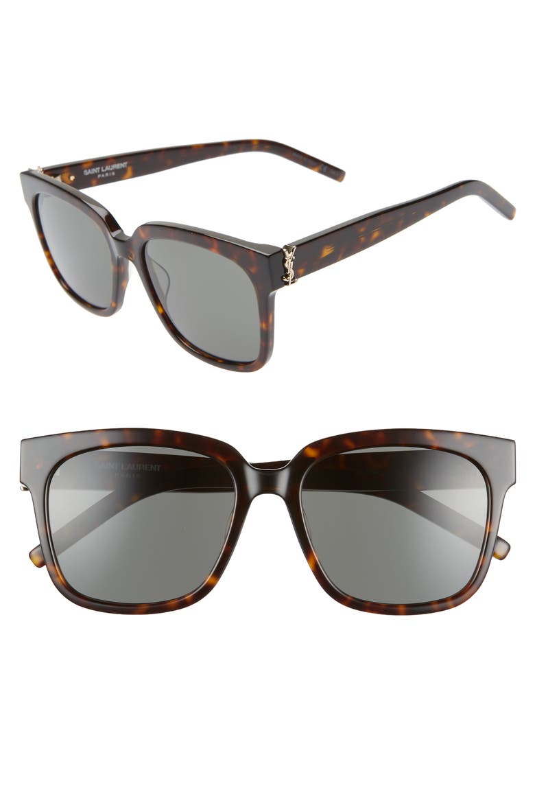 54mm Square Sunglasses, Alternate, color, DARK HAVANA/ GREY