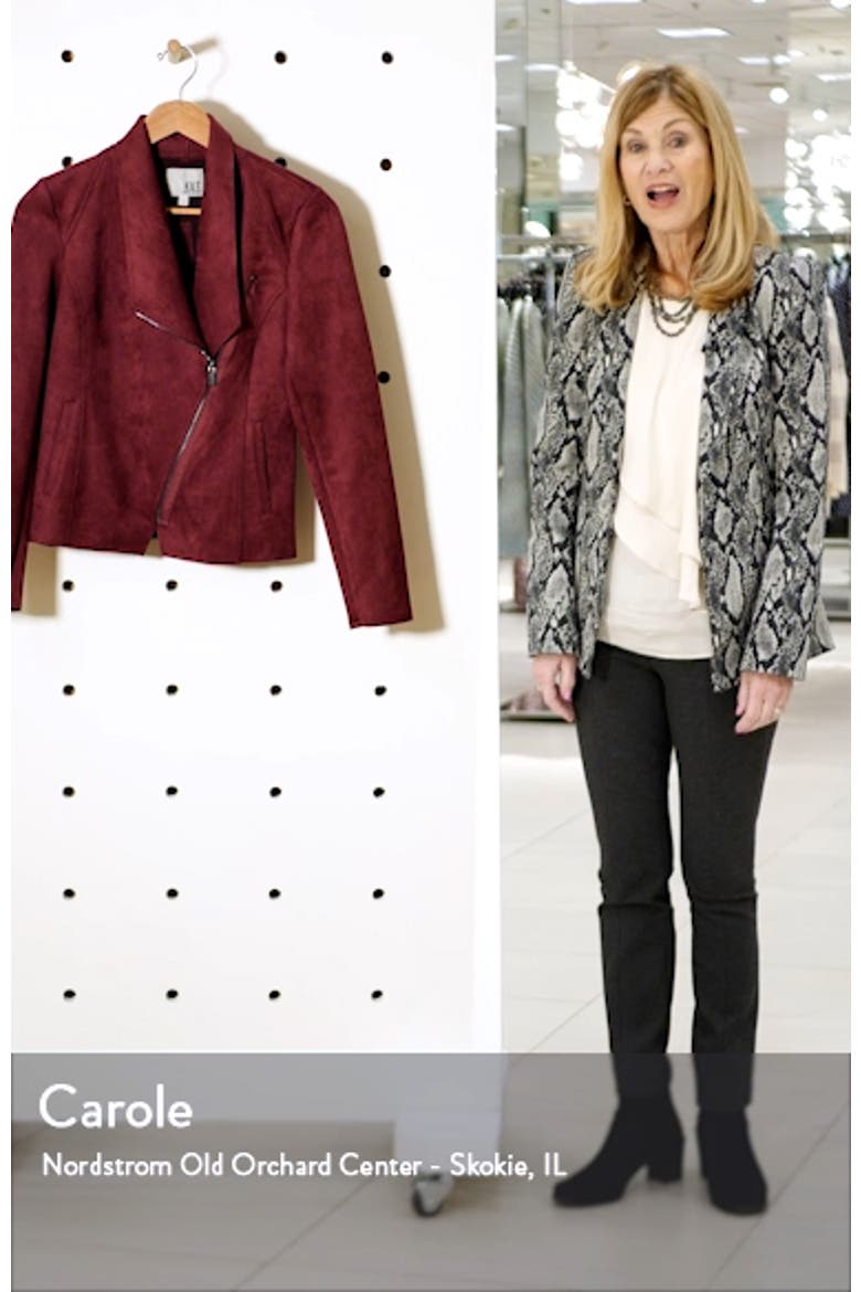 Carina Faux Suede Drape Moto Jacket video