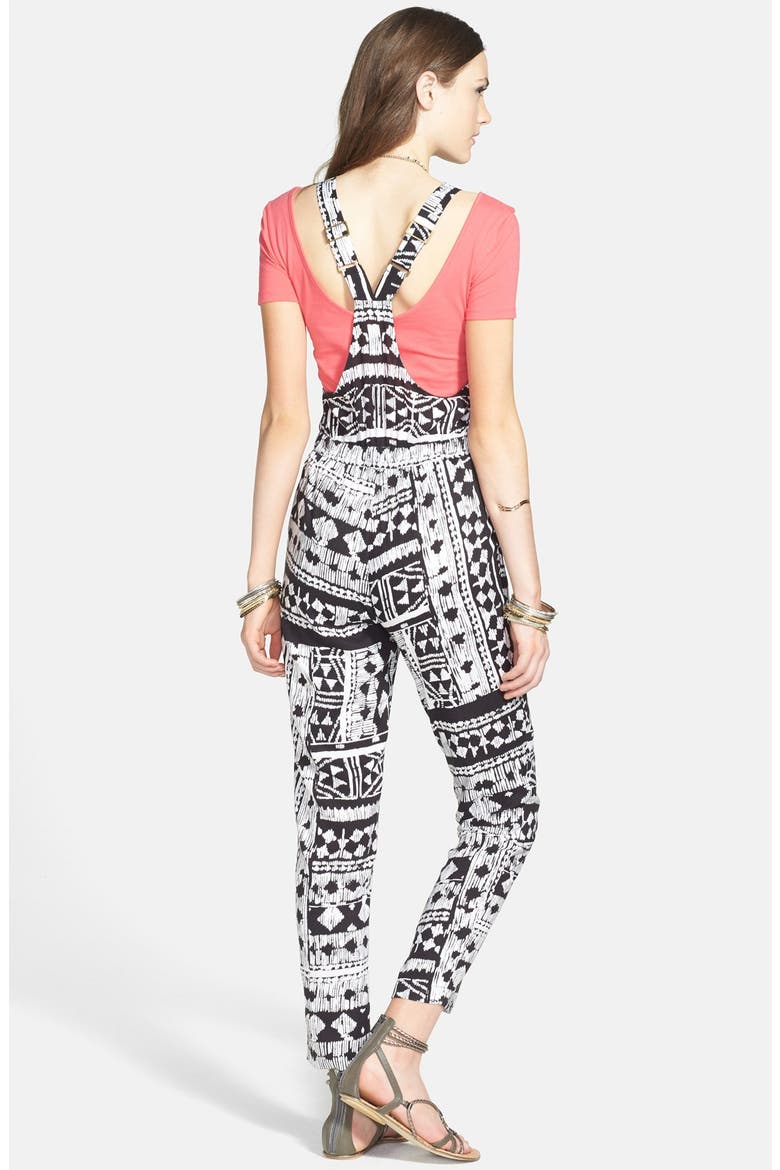 Lush Knit Overalls, Alternate, color, BLACK/ WHITE PRINT