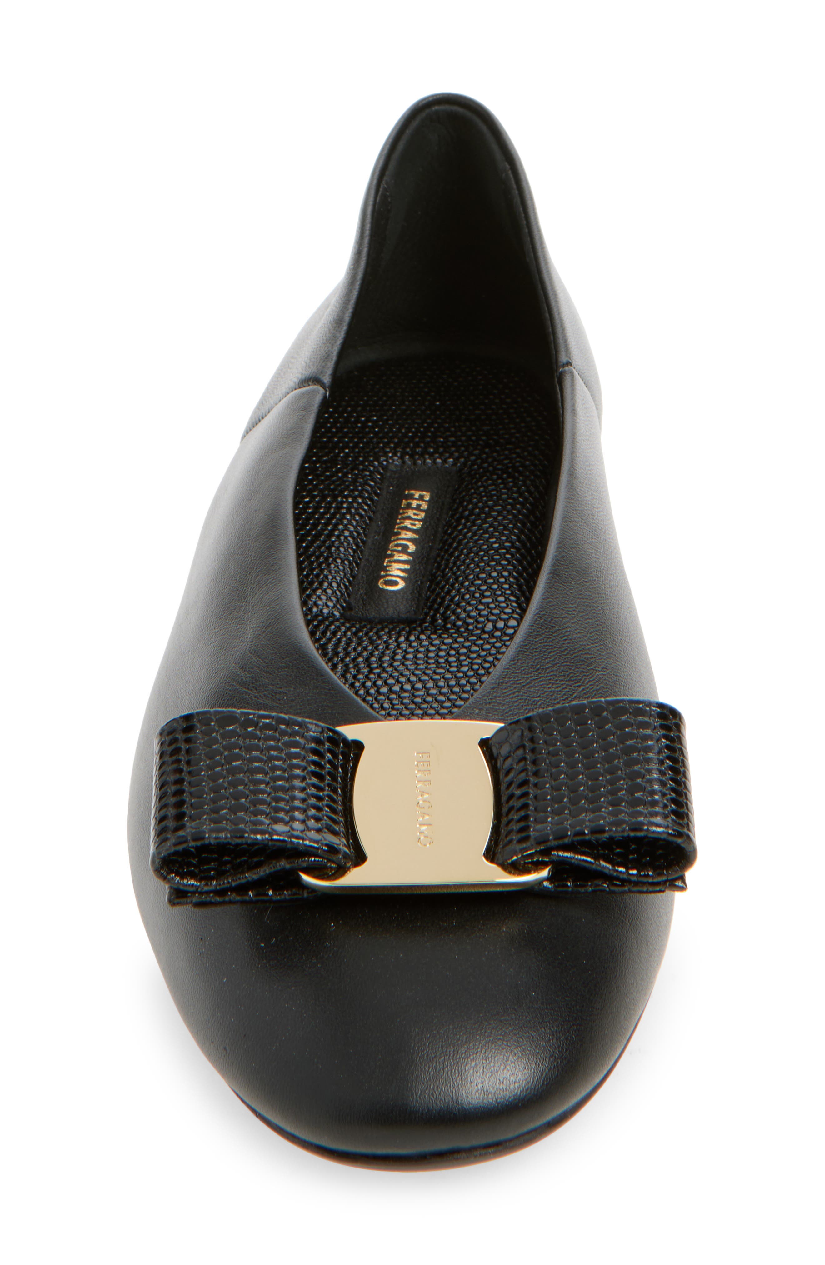 FERRAGAMO Vanna Bow Ballet Flat, Alternate, color, Nero