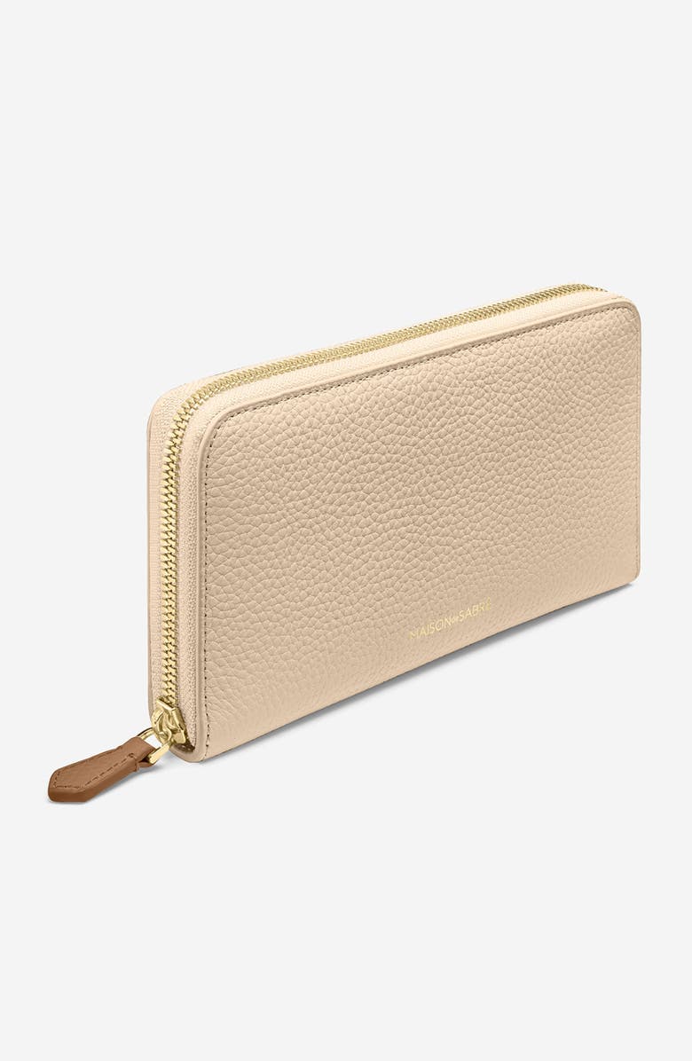 MAISON de SABRÉ Long Leather Zip Wallet, Alternate, color, Saharan Brown